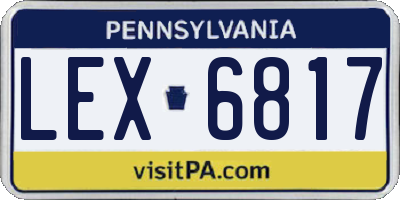 PA license plate LEX6817