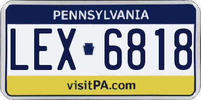 PA license plate LEX6818