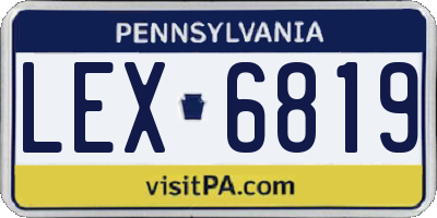 PA license plate LEX6819