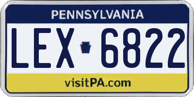 PA license plate LEX6822