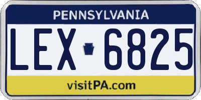 PA license plate LEX6825