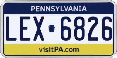 PA license plate LEX6826