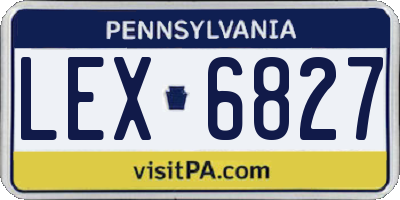 PA license plate LEX6827