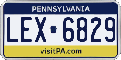 PA license plate LEX6829
