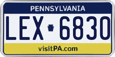 PA license plate LEX6830