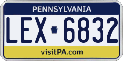 PA license plate LEX6832