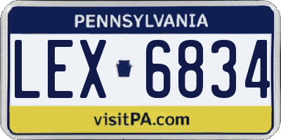 PA license plate LEX6834