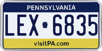 PA license plate LEX6835