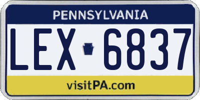 PA license plate LEX6837