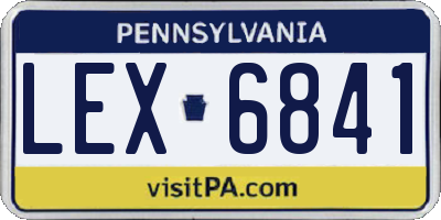 PA license plate LEX6841
