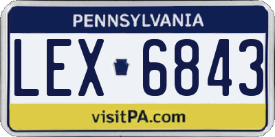 PA license plate LEX6843