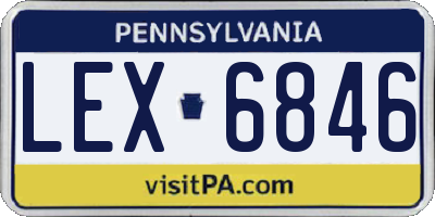 PA license plate LEX6846