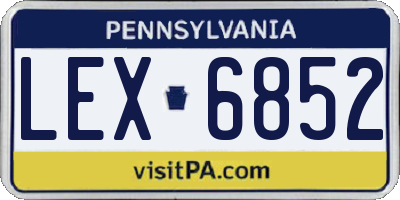 PA license plate LEX6852