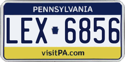PA license plate LEX6856
