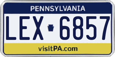 PA license plate LEX6857