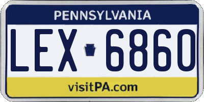 PA license plate LEX6860