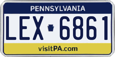 PA license plate LEX6861