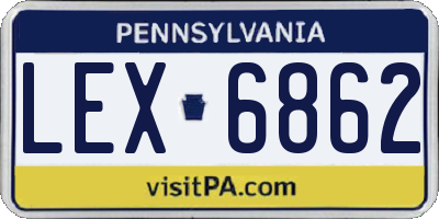 PA license plate LEX6862