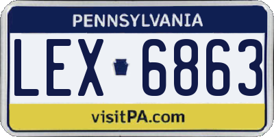 PA license plate LEX6863