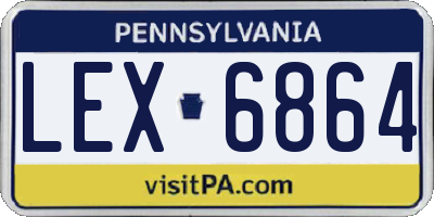 PA license plate LEX6864