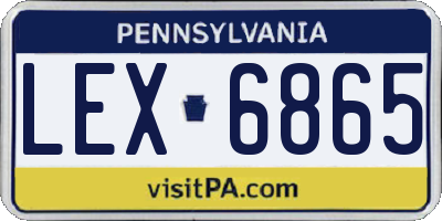 PA license plate LEX6865
