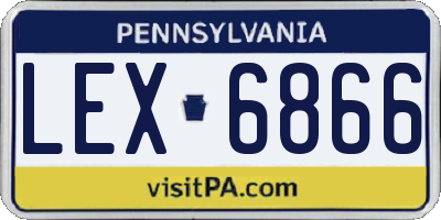 PA license plate LEX6866