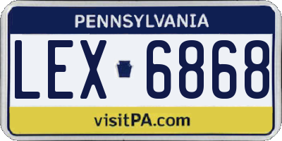 PA license plate LEX6868