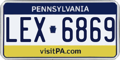 PA license plate LEX6869