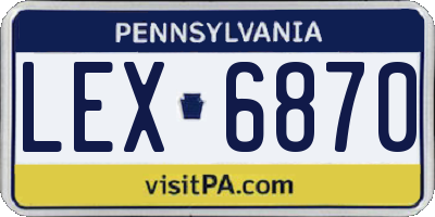 PA license plate LEX6870