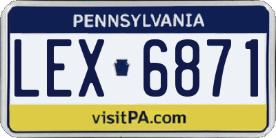 PA license plate LEX6871