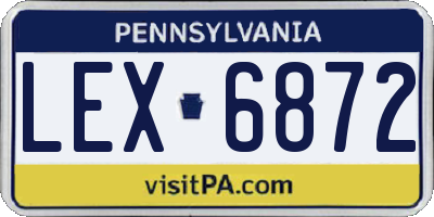 PA license plate LEX6872