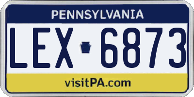 PA license plate LEX6873