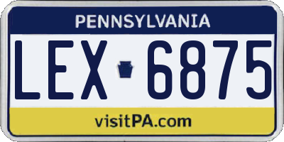 PA license plate LEX6875