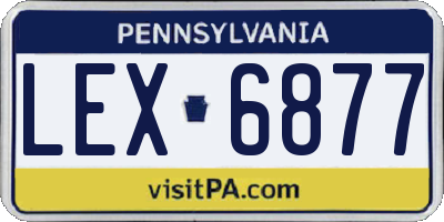 PA license plate LEX6877