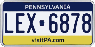 PA license plate LEX6878