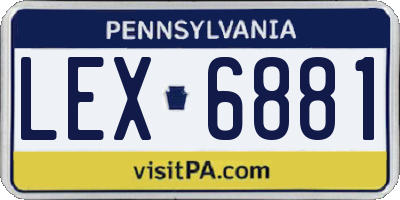 PA license plate LEX6881