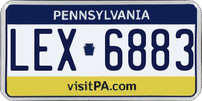 PA license plate LEX6883