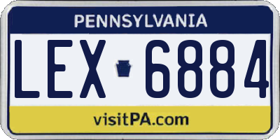 PA license plate LEX6884