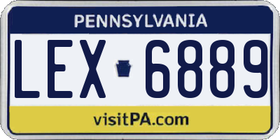 PA license plate LEX6889