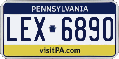 PA license plate LEX6890