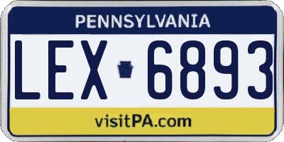 PA license plate LEX6893
