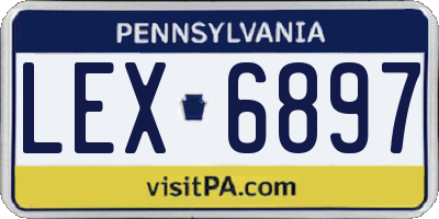 PA license plate LEX6897