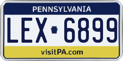PA license plate LEX6899