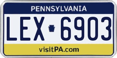 PA license plate LEX6903