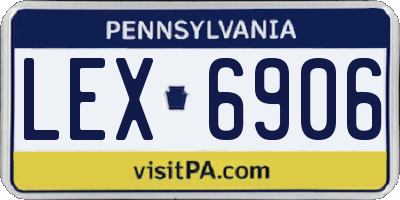 PA license plate LEX6906