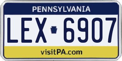 PA license plate LEX6907