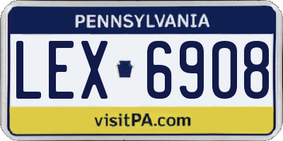 PA license plate LEX6908
