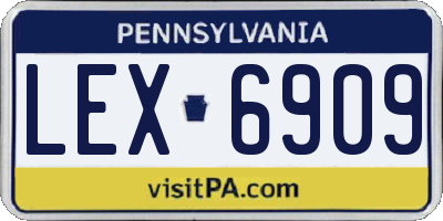 PA license plate LEX6909