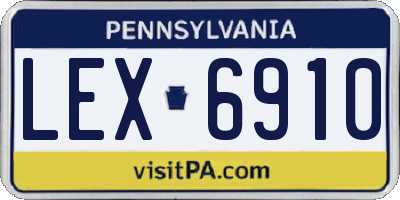 PA license plate LEX6910