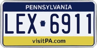 PA license plate LEX6911